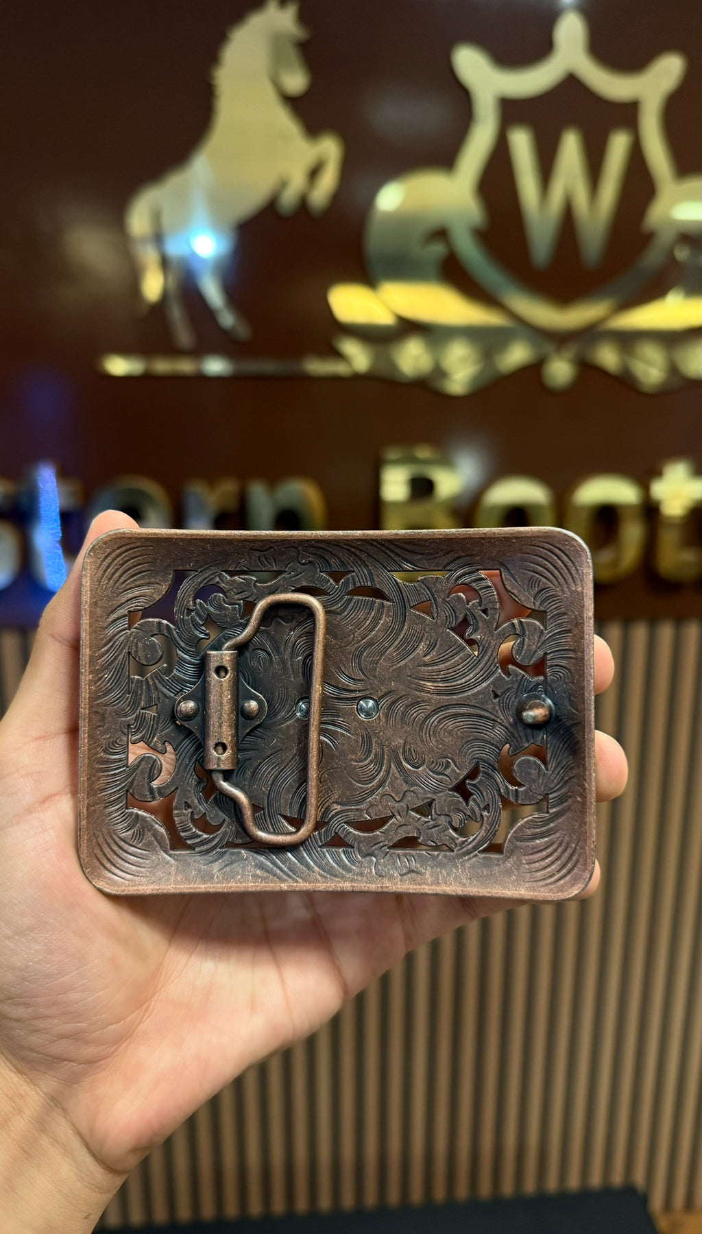 Kneeling Horse Bronze Gunmetal Buckle