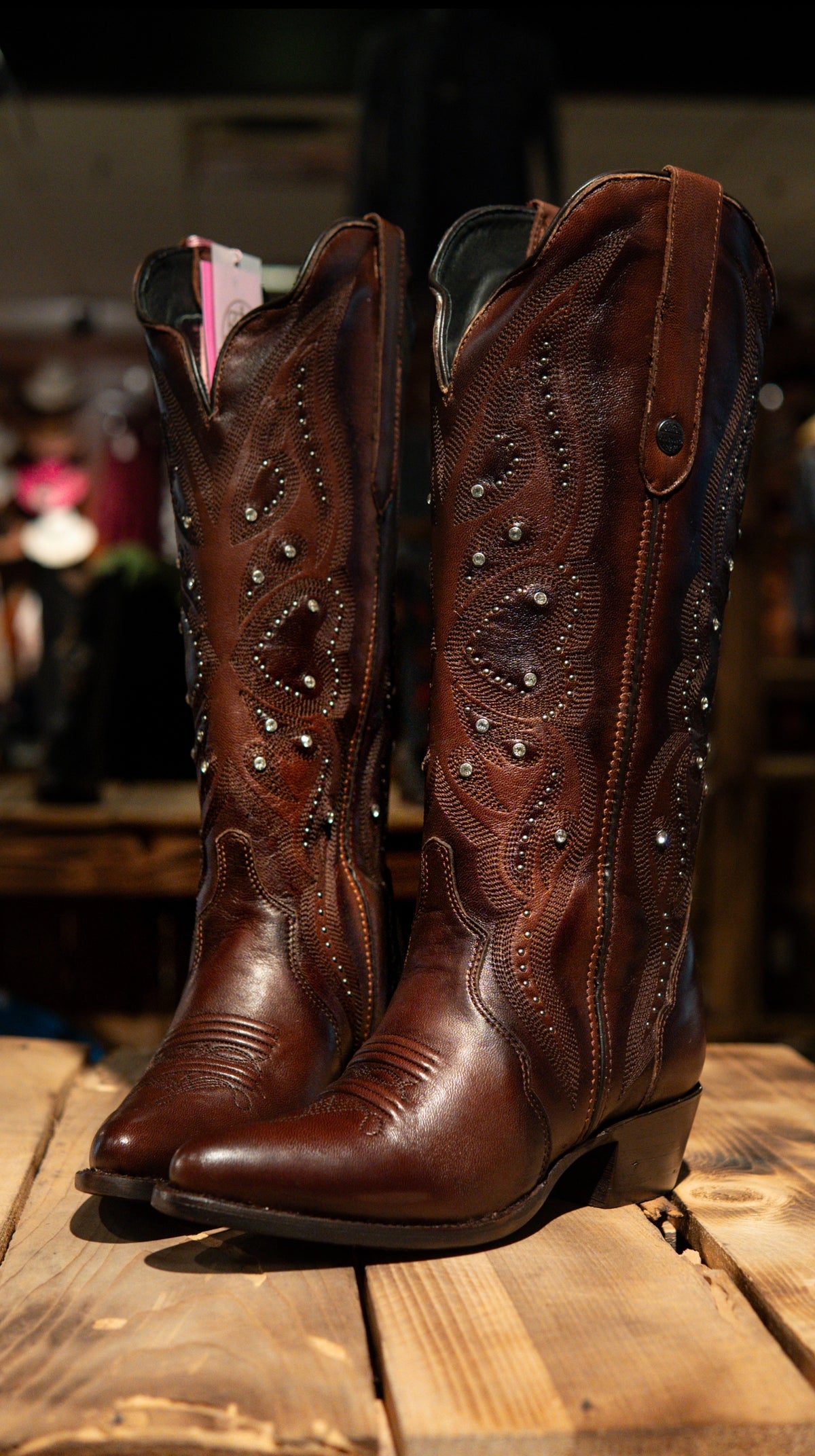 Athiri Ladies Italia Cognac Snip Toe Boots