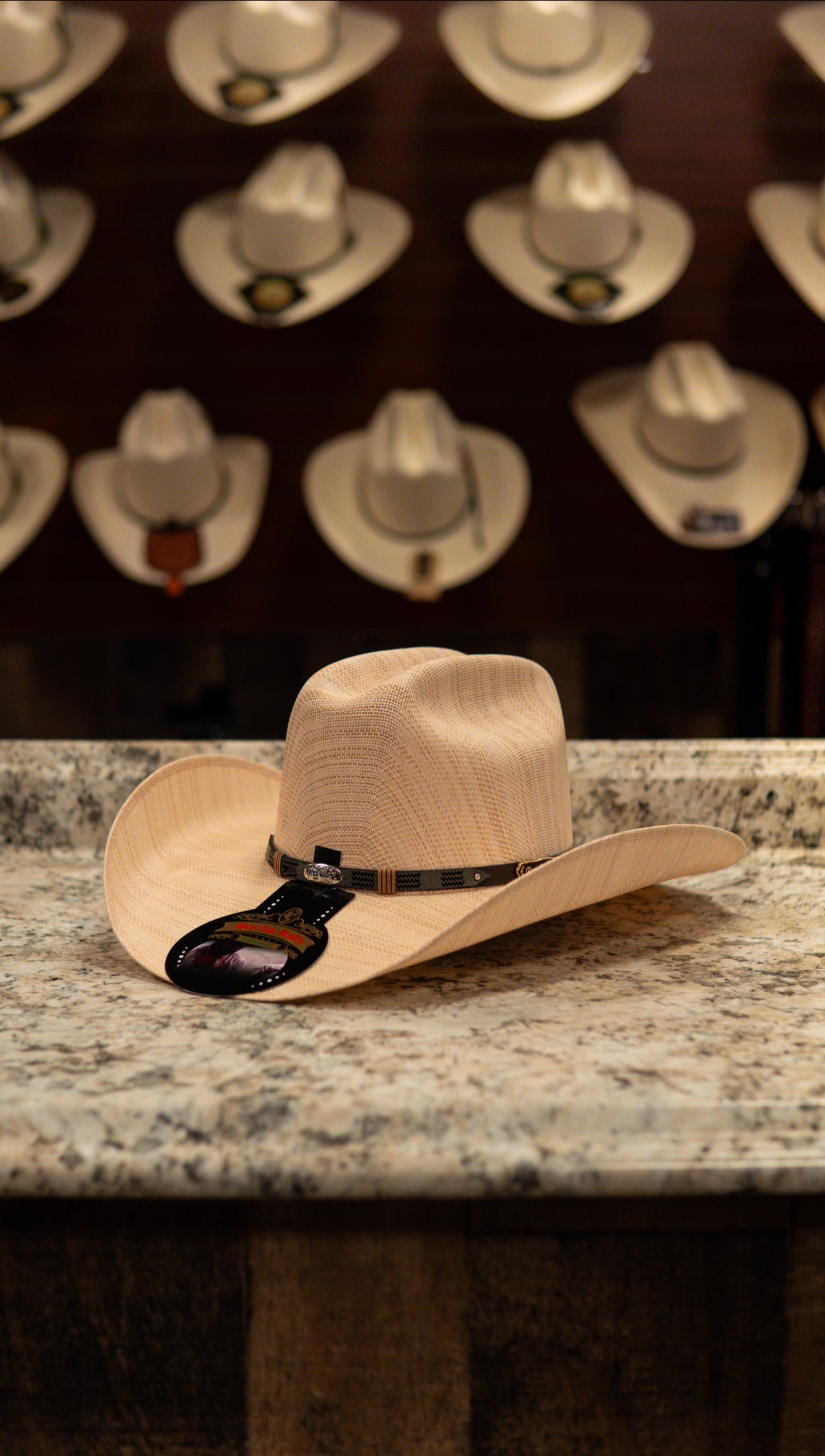 Rocha Hat Sombrero Straw 15X Roper Striped