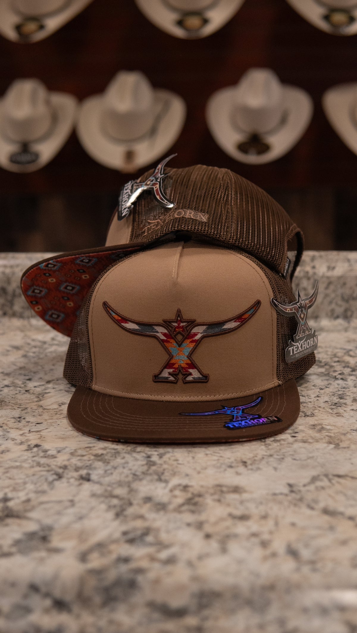 Tex Horn Snapback Cap Brown