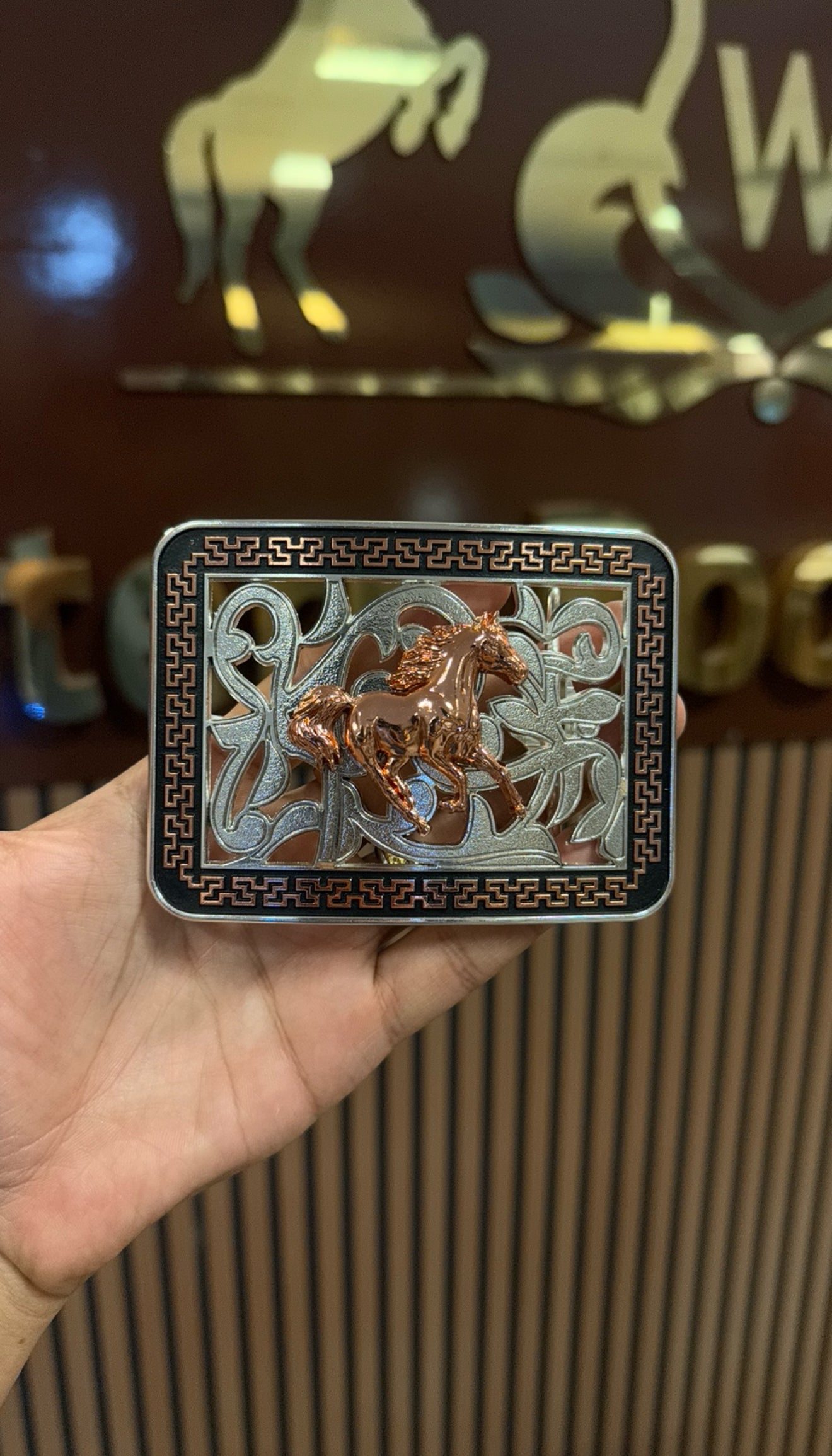 Running Horse Rose Gold Buckle