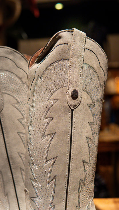 Athiri Ladies Gamuza Gris Snip Toe Boots