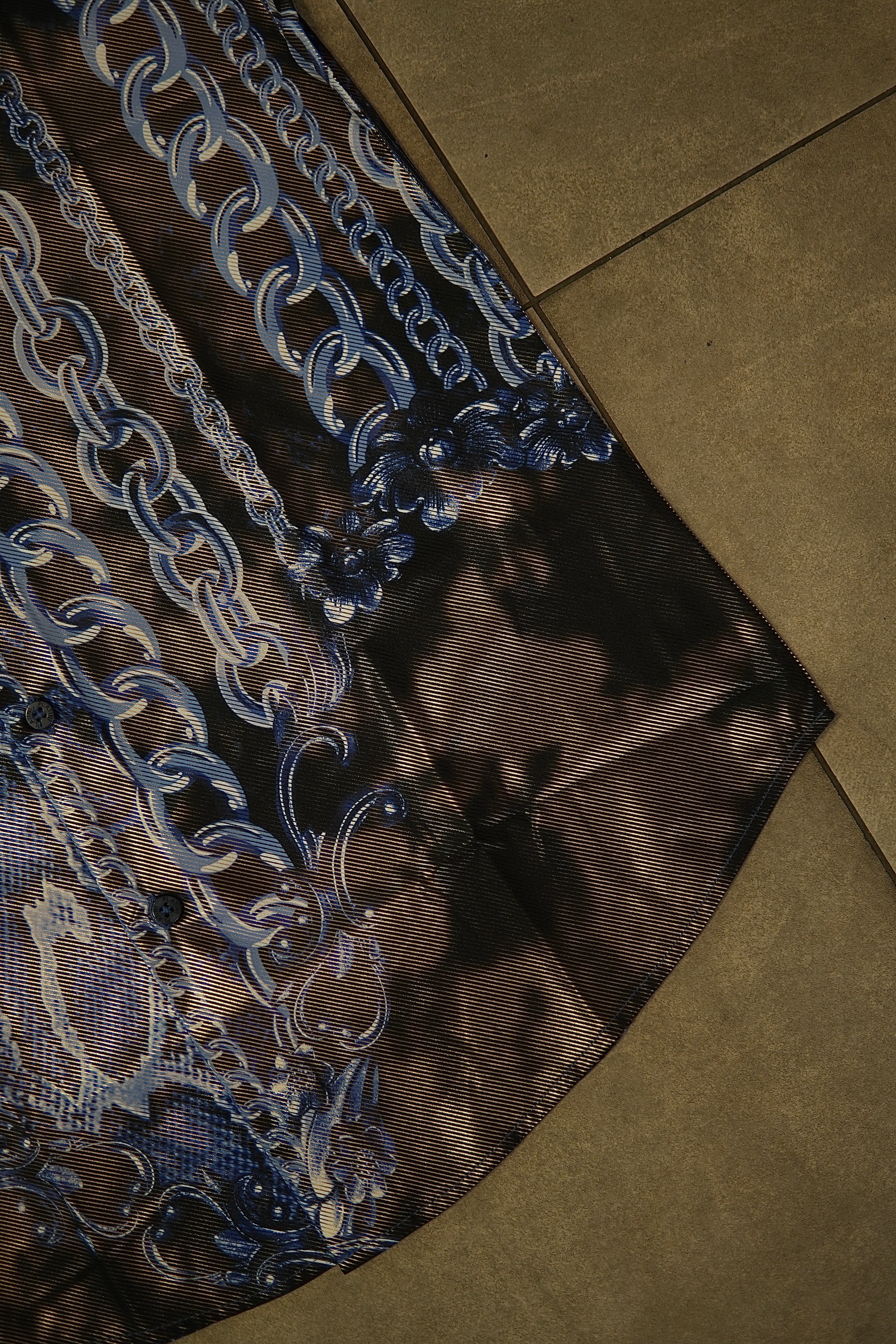 Men’s Printed Short Sleeve Button Up - Electric Storm