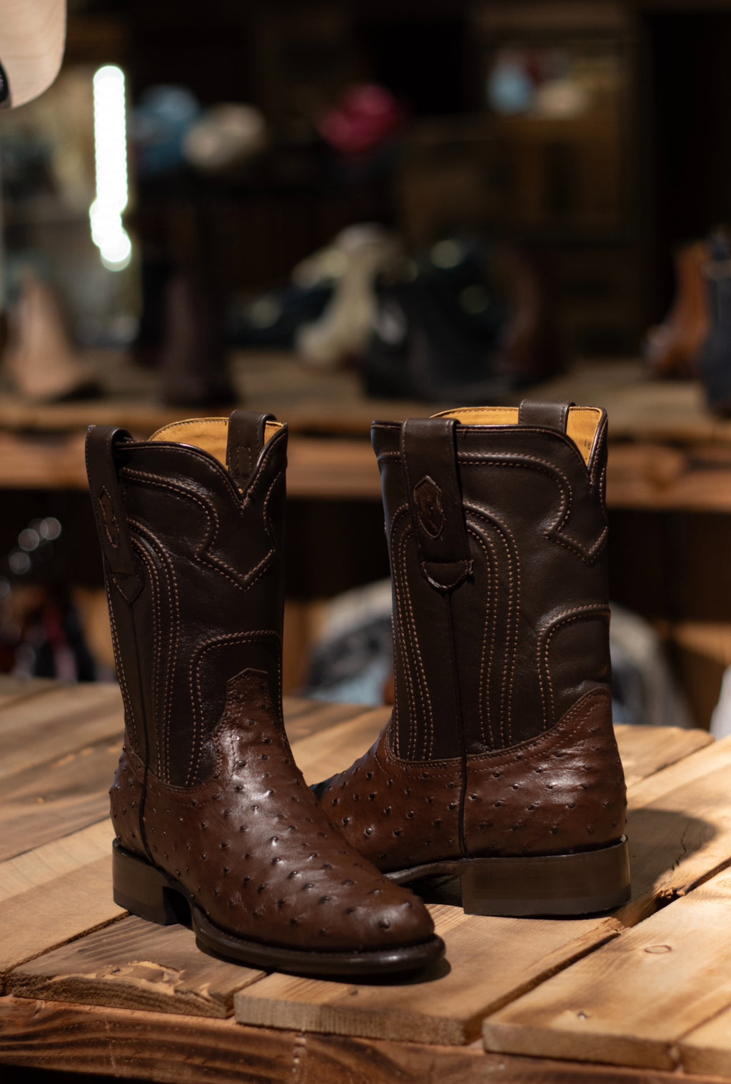 Avestruz Roper Toe “Faded Brown”