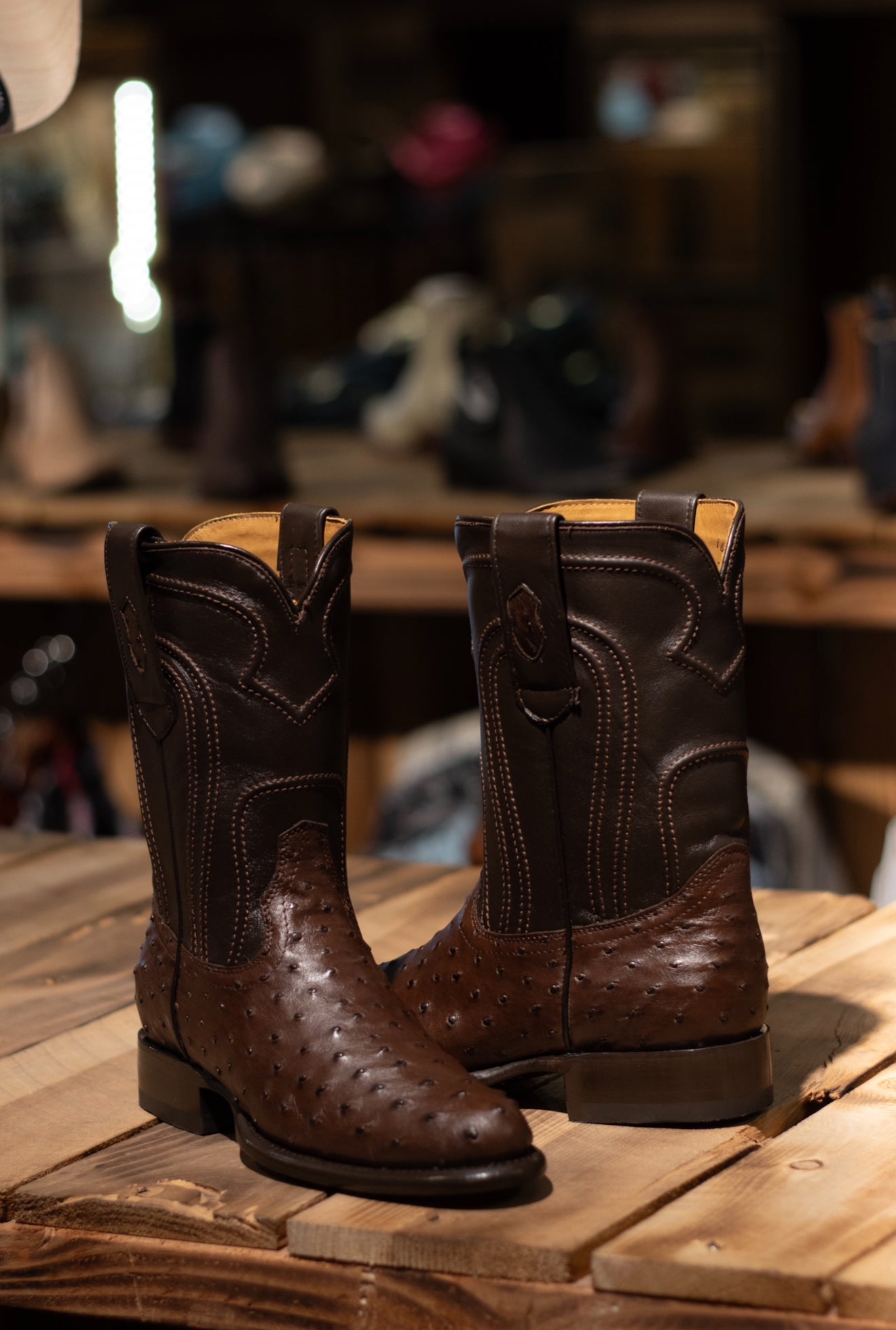 Avestruz Roper Toe “Faded Brown”