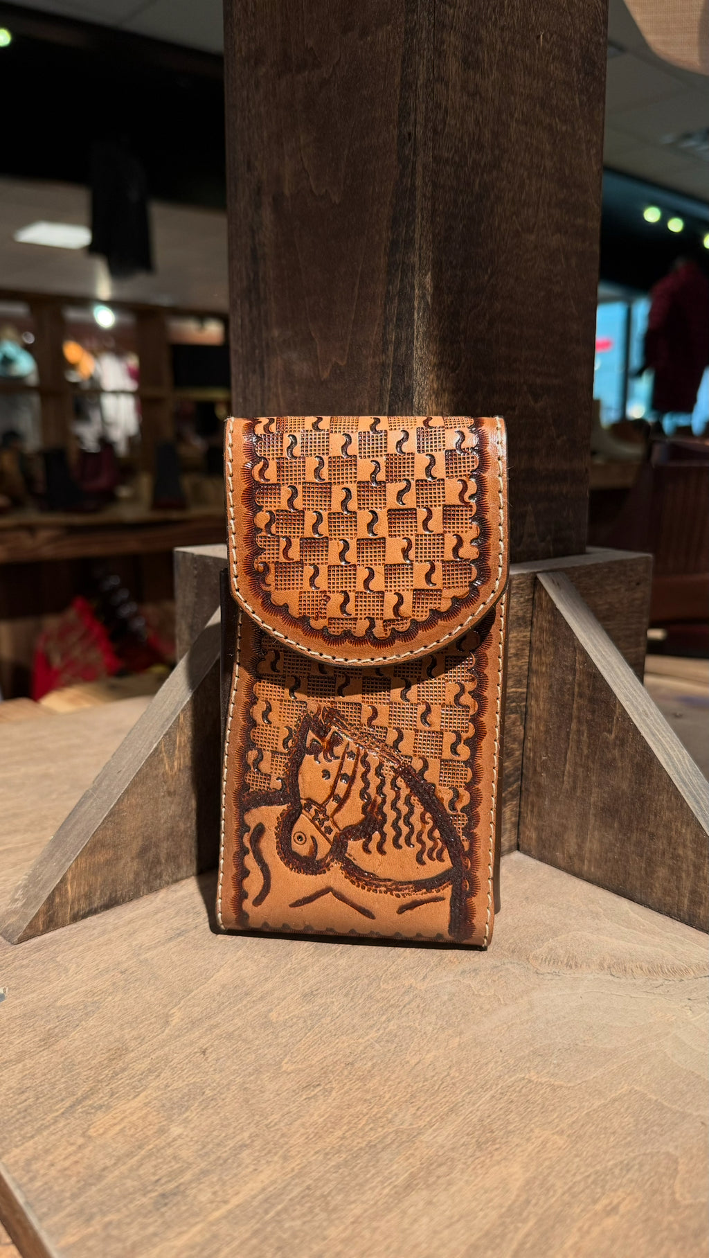 Brown Horse Head Phone Holder