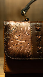 Women’s Handcrafted Mexican Tooled Leather Wristlet Wallet