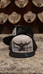 Tex Horn Snapback Cap Lone Cowboy
