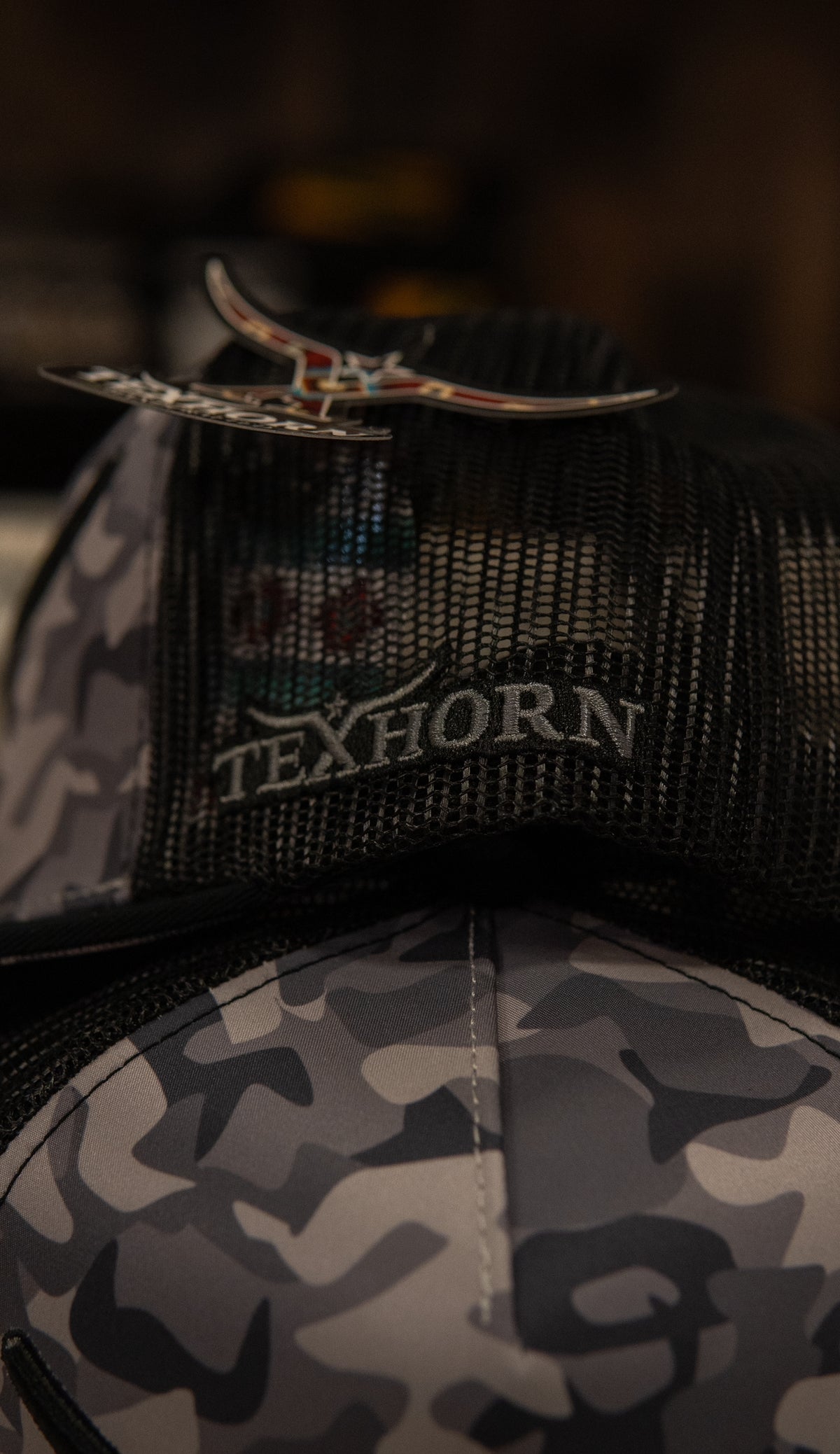 Tex Horn Snapback Cap Grey Camo