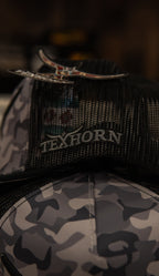 Tex Horn Snapback Cap Grey Camo