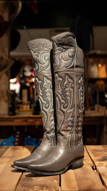 Athiri Ladies Grisly Grey Snip Toe Boots