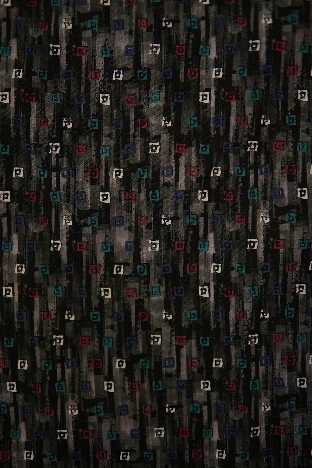 Men’s Printed Long Sleeve Button Up - Charcoals Paint