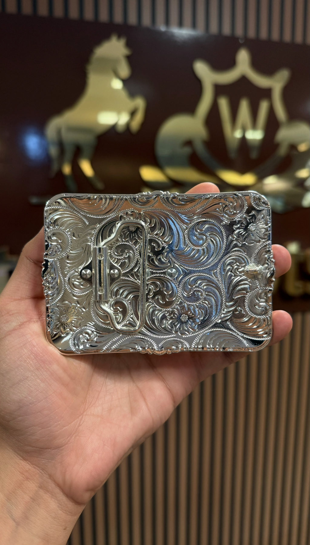 Running Horse Patriot Silver Buckle