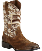 Ariat Men's Sport Patriot Antique Mocha Washed Suede/Sand Camo Print Boots