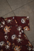 Men’s Printed Short Sleeve Button Up - Gracidia Red