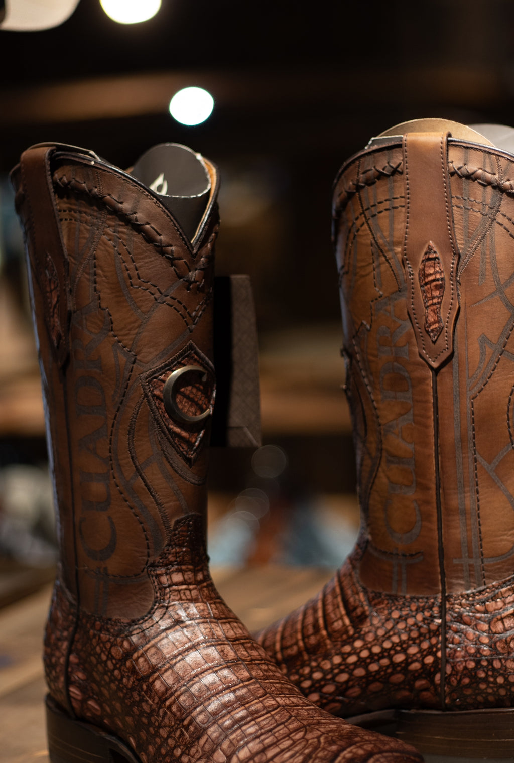 Cuadra - Caiman Belly Lumber Hueso Square Toe 1E1OFY