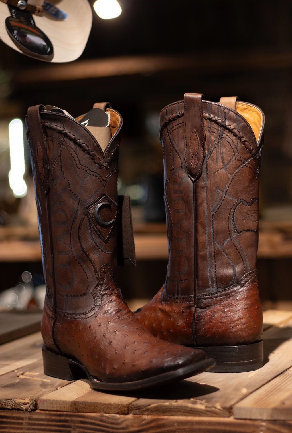 CUADRA-Avestruz Moroni Castańo Square Toe 3Z1OA1