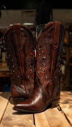 Athiri Ladies Italia Cognac Snip Toe Boots
