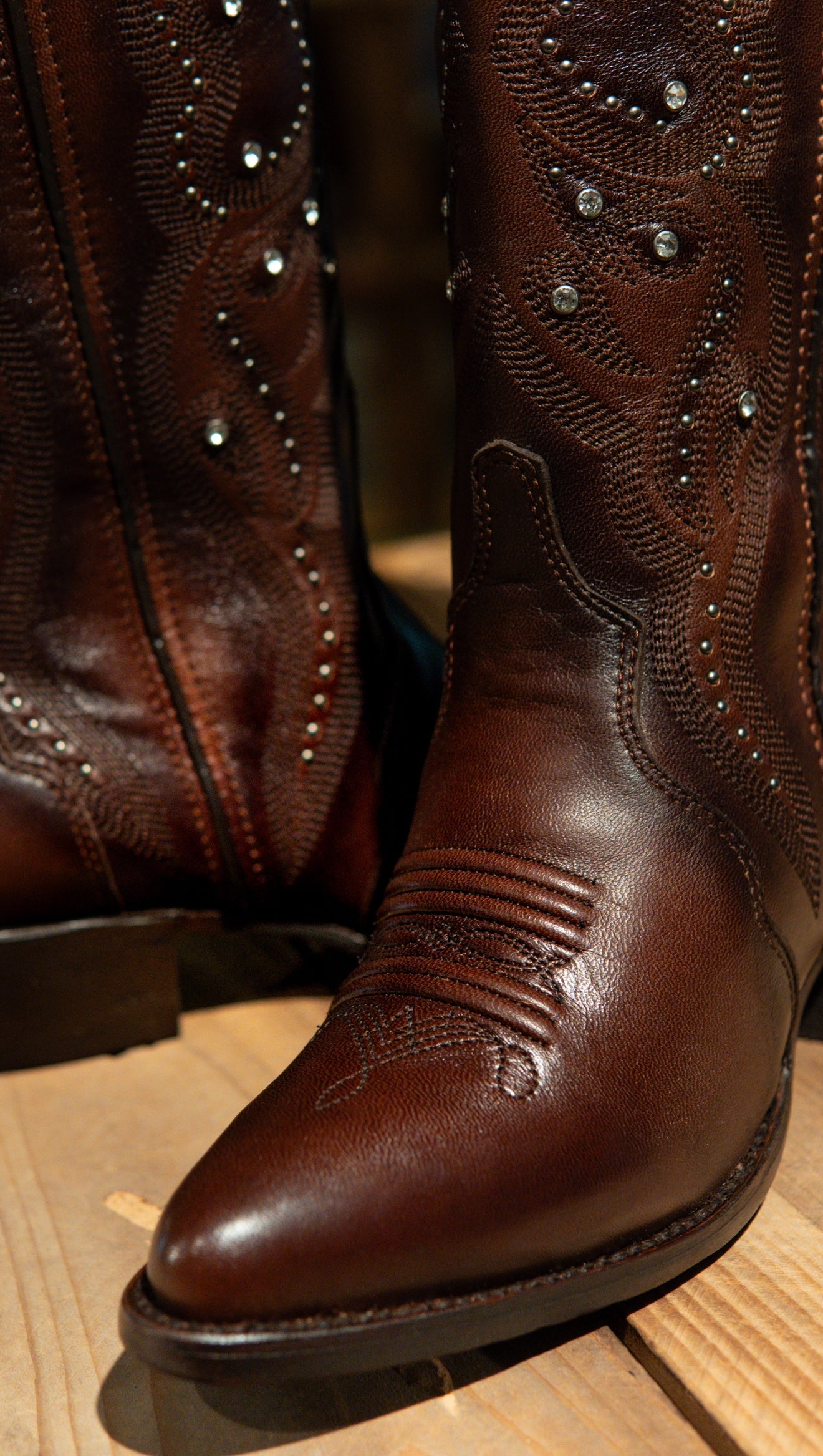 Athiri Ladies Italia Cognac Snip Toe Boots