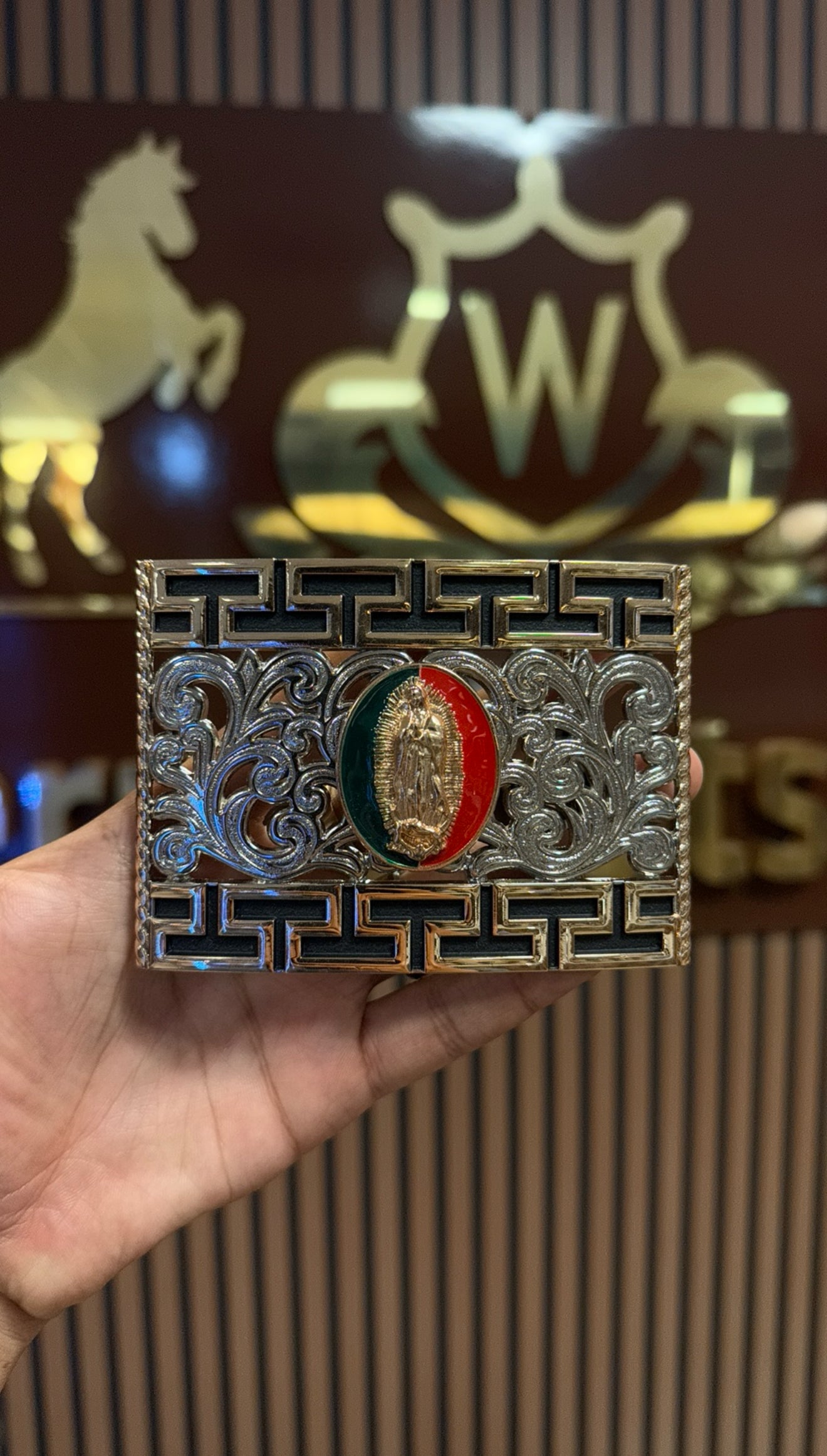 Virgin Mary Rose Gold Frame Buckle