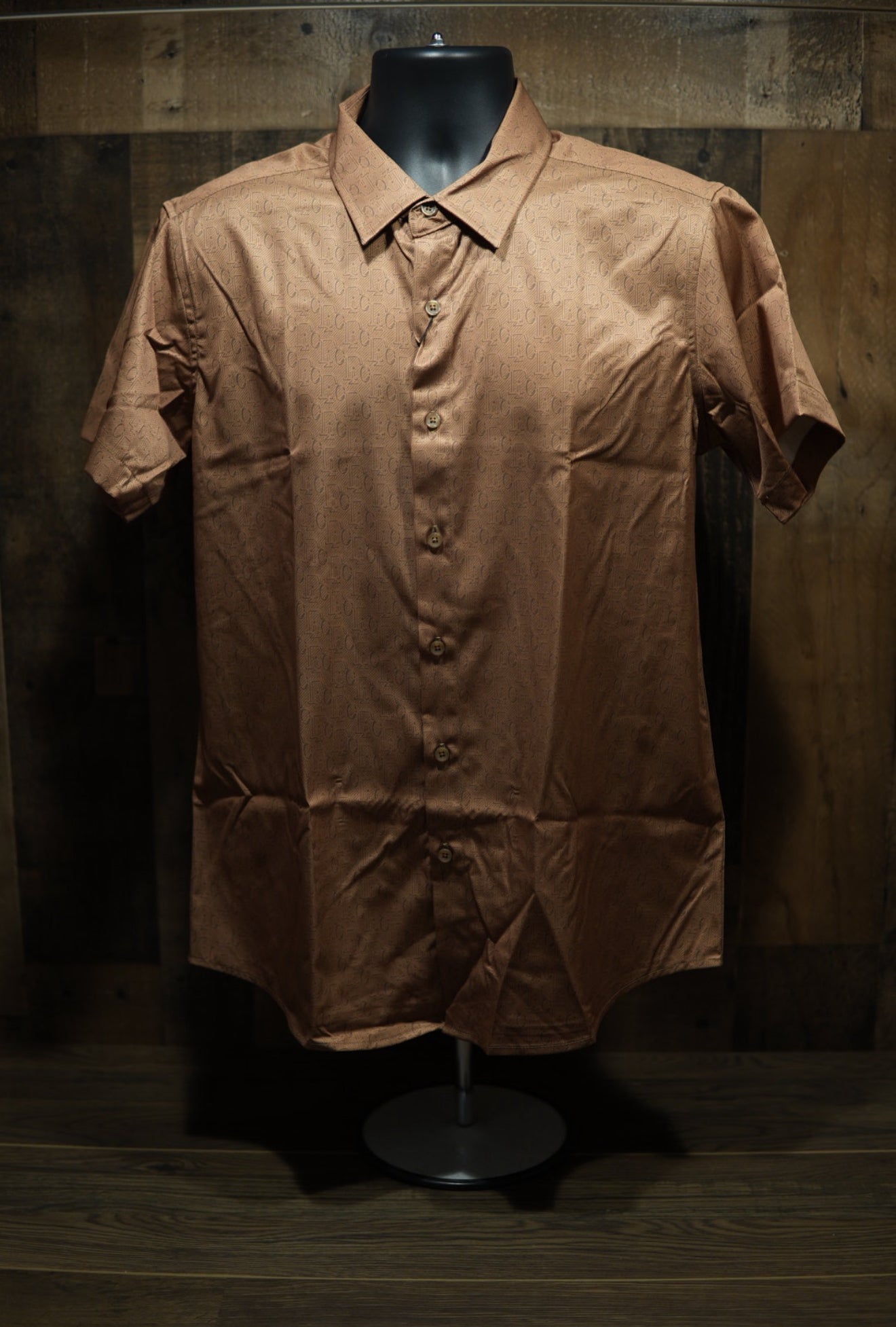 Men’s Short Sleeve Button Up - Brown