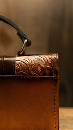 Women’s Handcrafted Mexican Tooled Leather Wristlet Wallet
