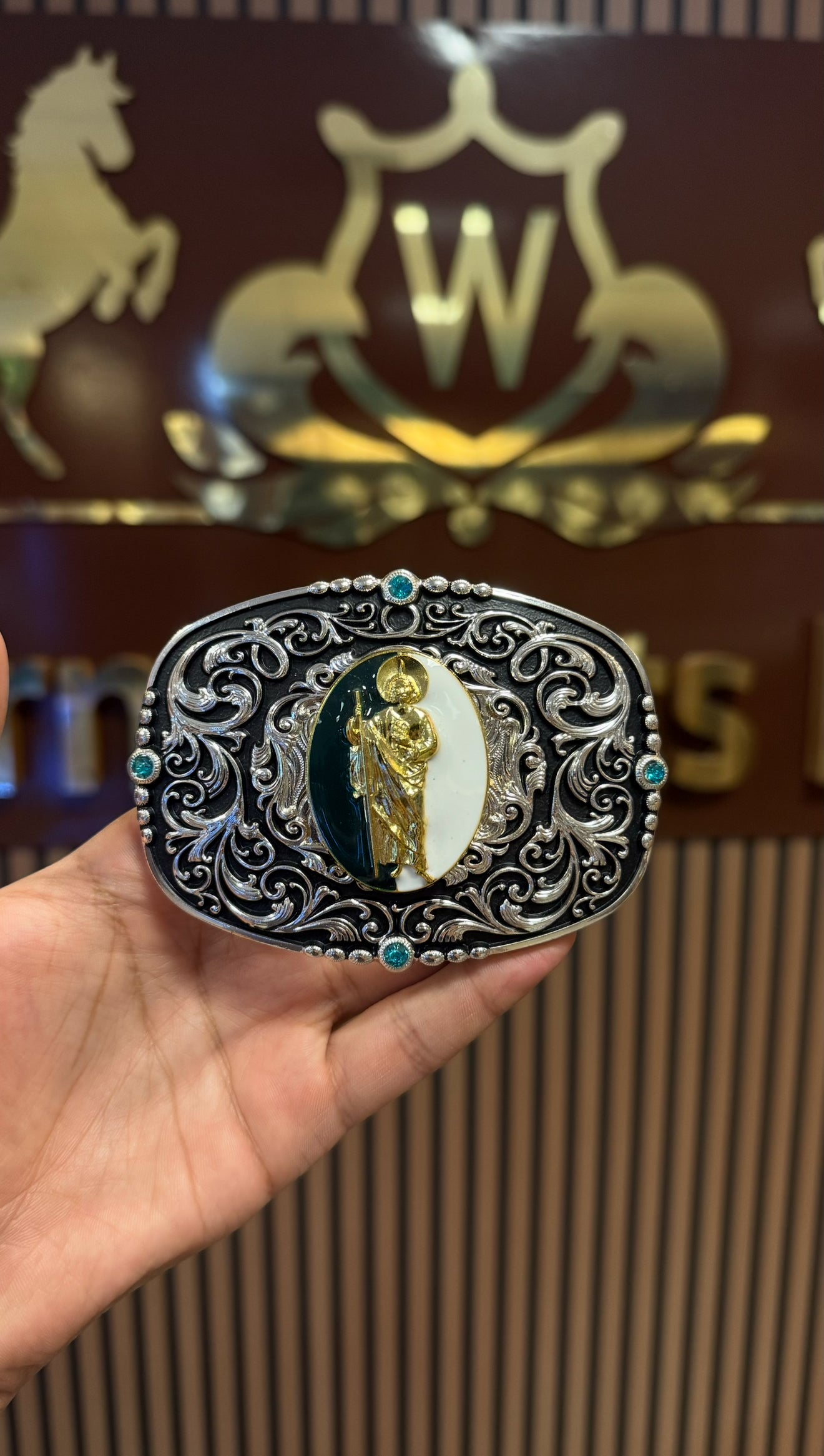 San Judas Turquoise Twister Buckle