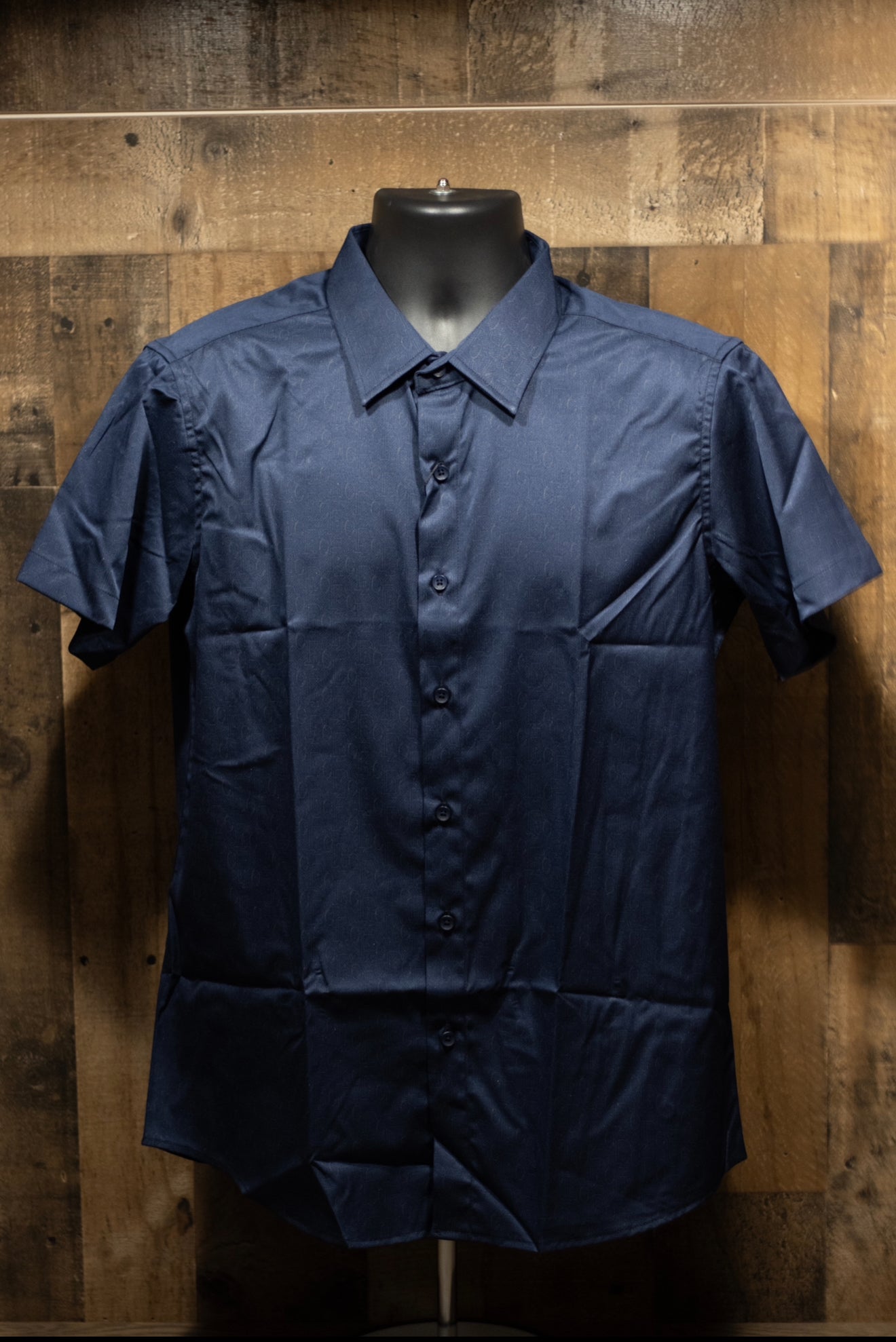 Men’s Short Sleeve Button Up - Navy