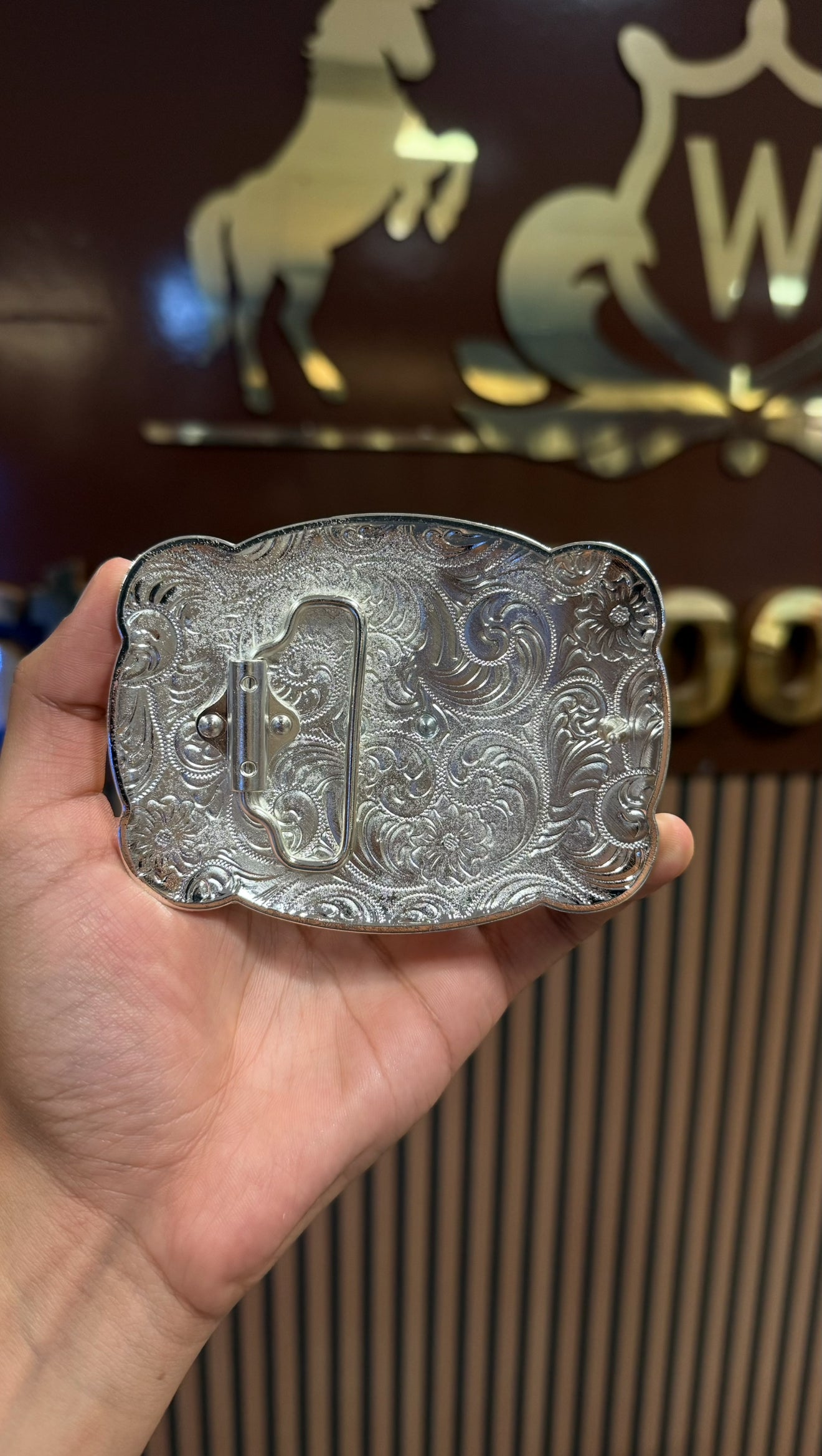 Horse Head Rose Gold Floral Buckle