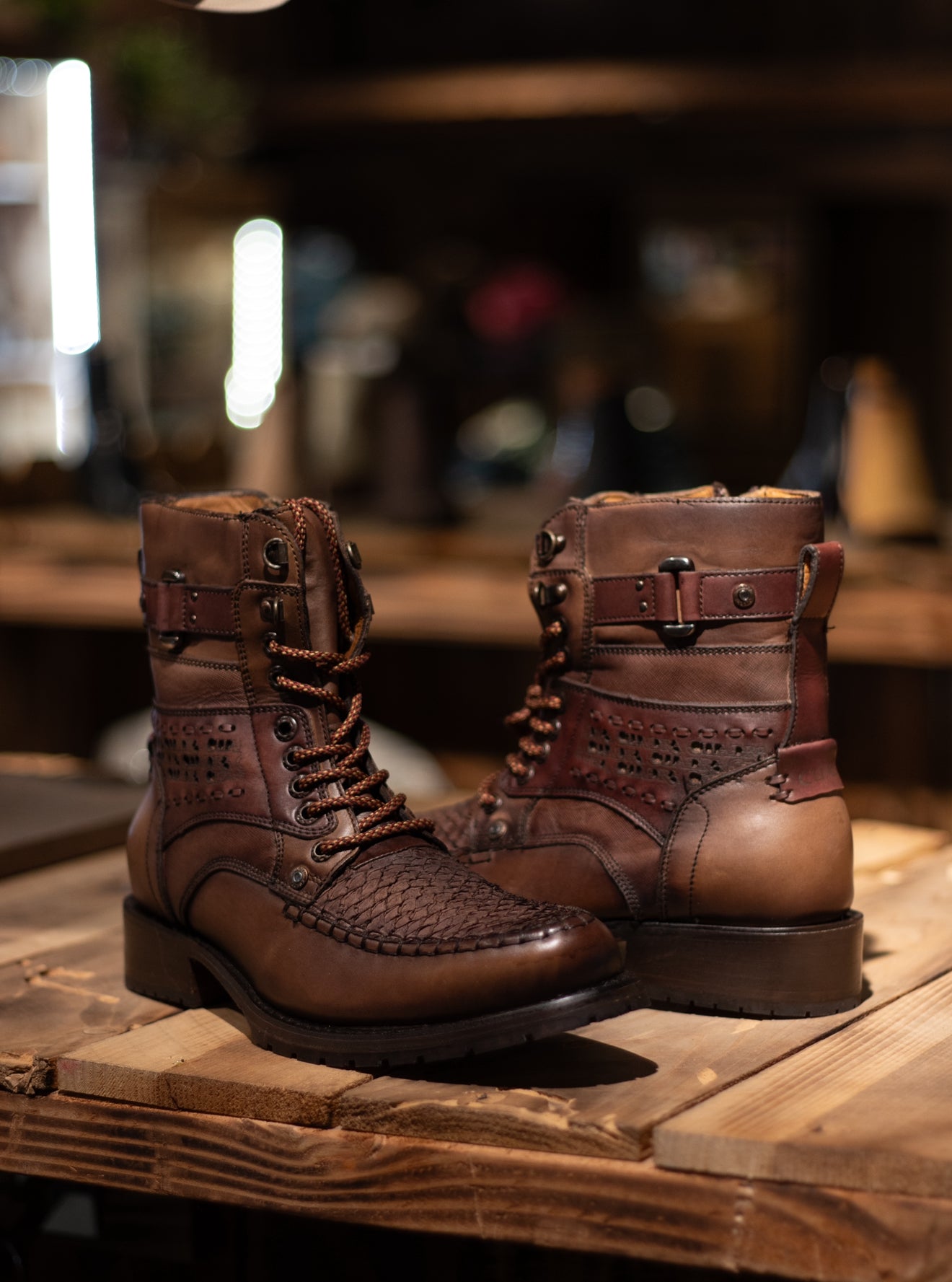 Cuadra - Pez Coffee Lace Up Round Toe 4D07MH