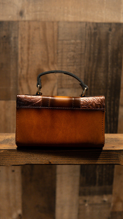 Women’s Handcrafted Mexican Tooled Leather Wristlet Wallet