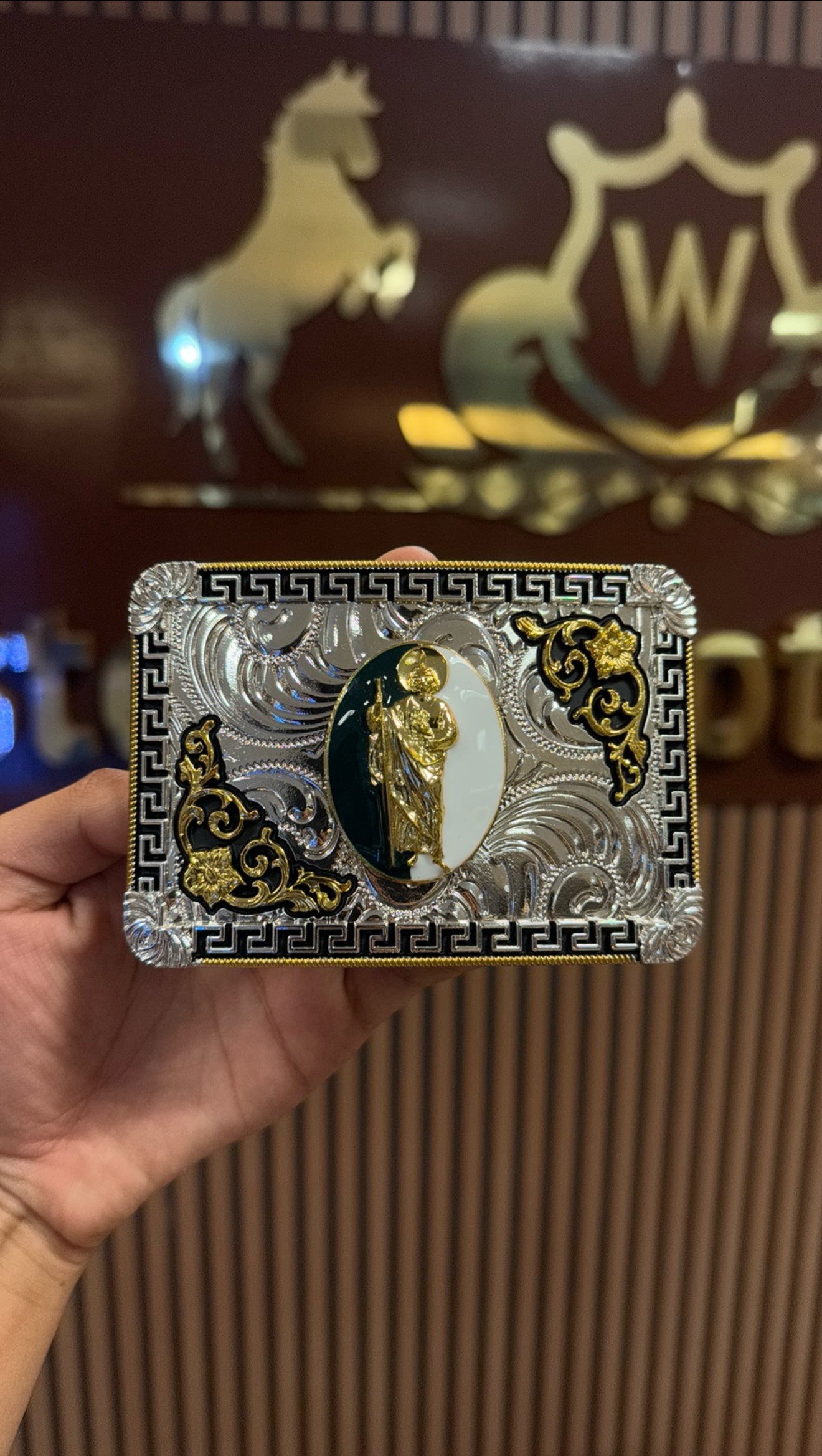 San Judas Angelic Gold Buckle