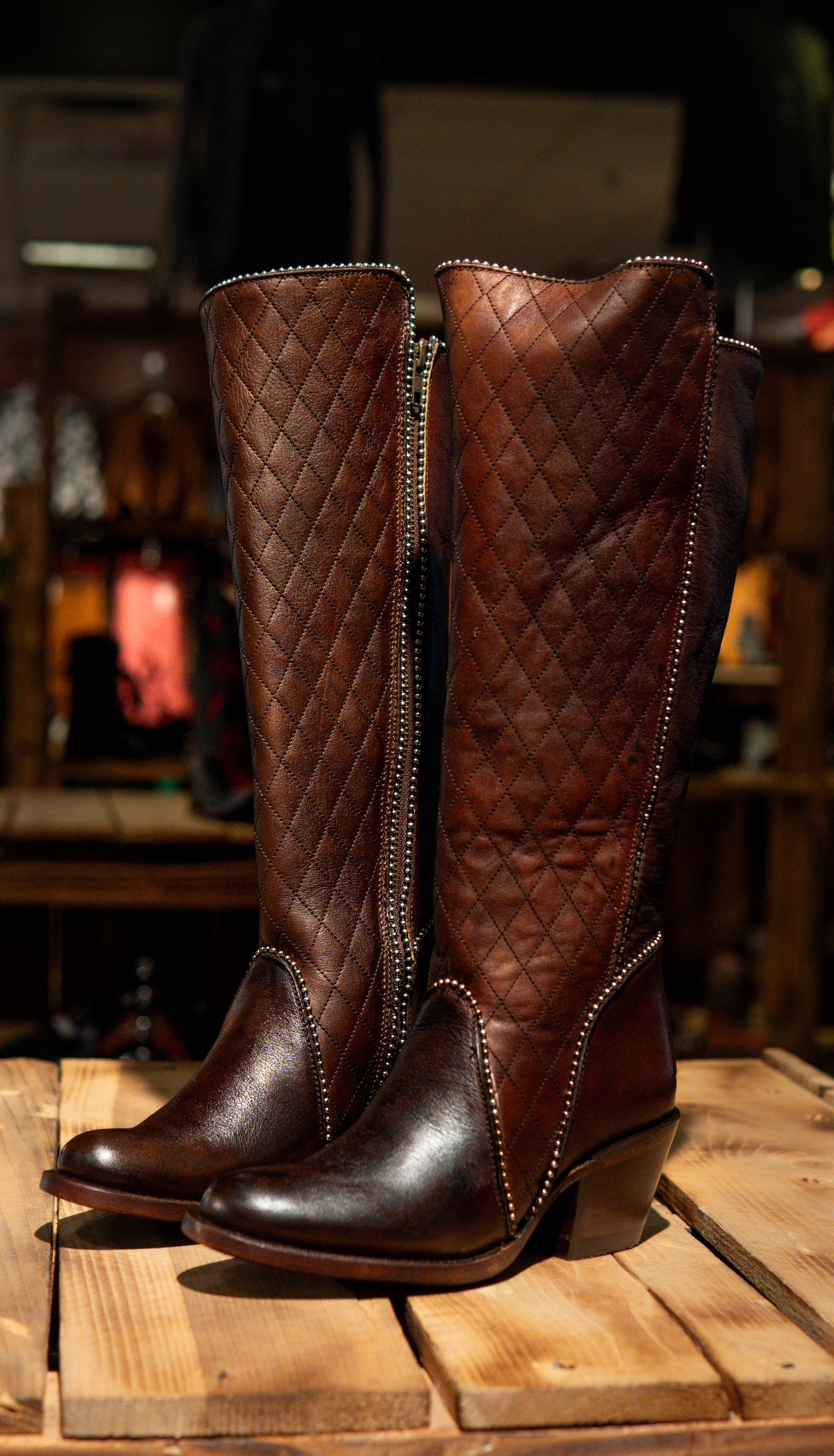 Athiri Ladies Cavalier Choco Round Toe Boots