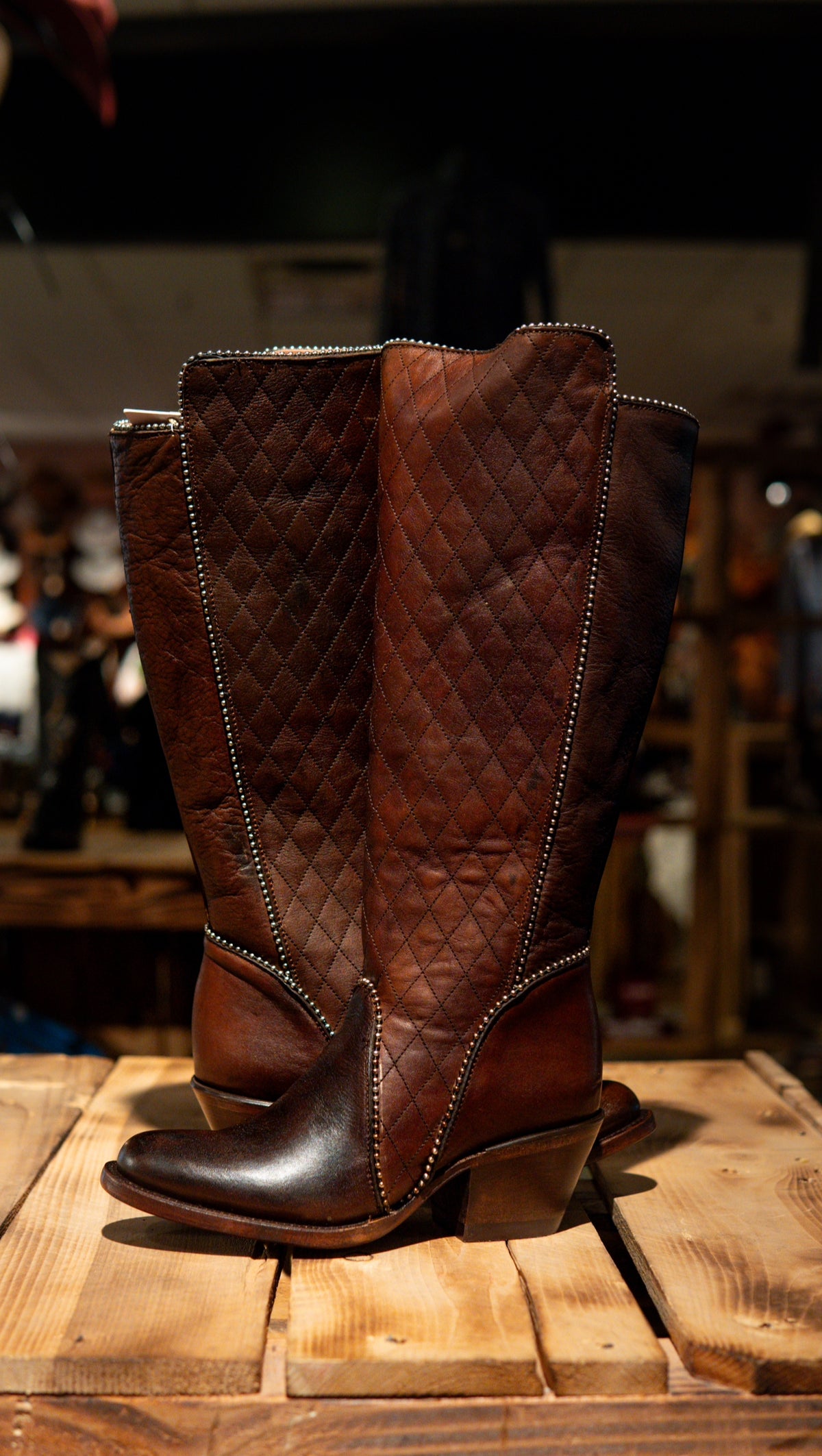 Athiri Ladies Cavalier Choco Round Toe Boots