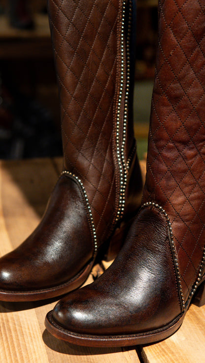 Athiri Ladies Cavalier Choco Round Toe Boots