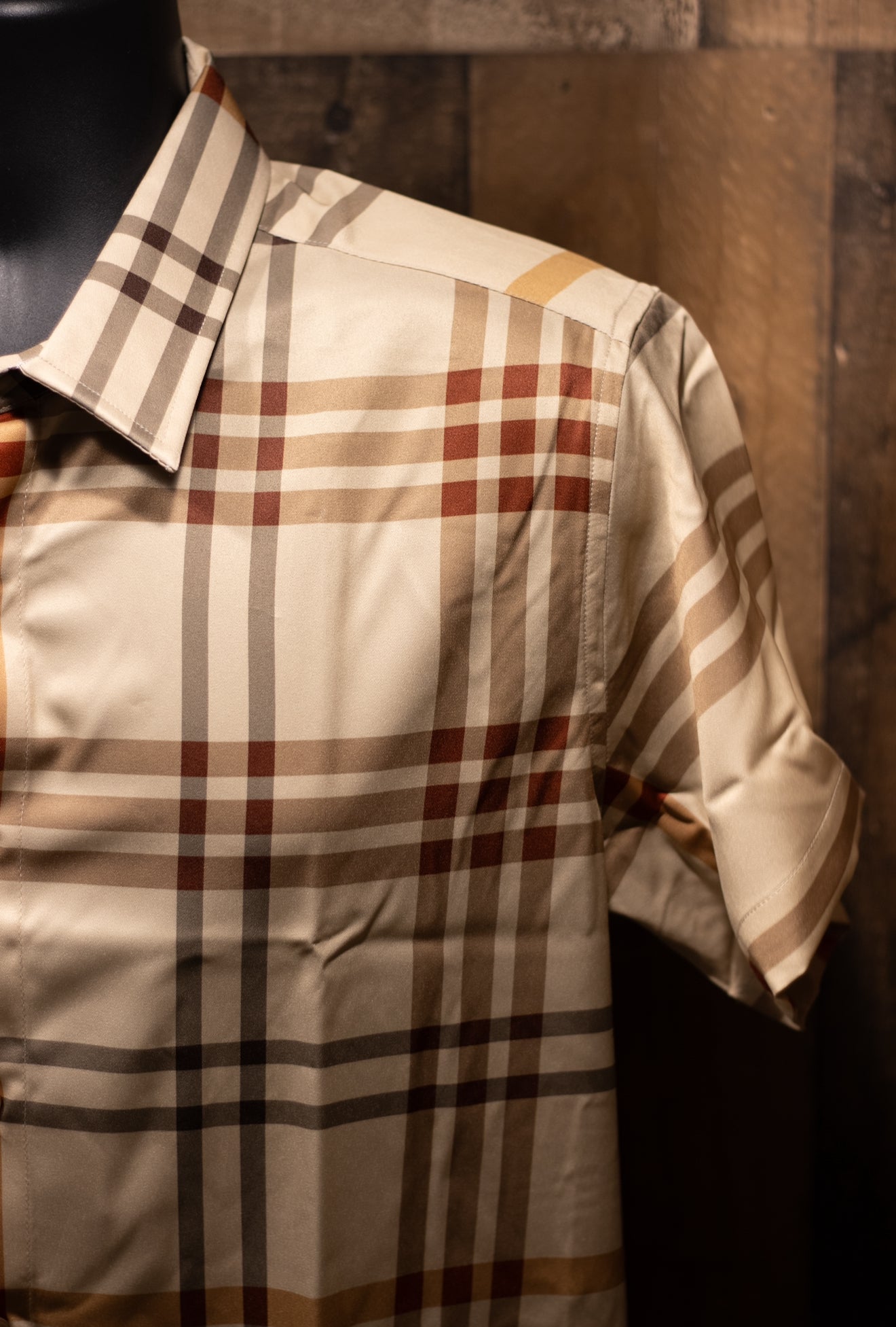 Men’s Short Sleeve Button Up - Brown