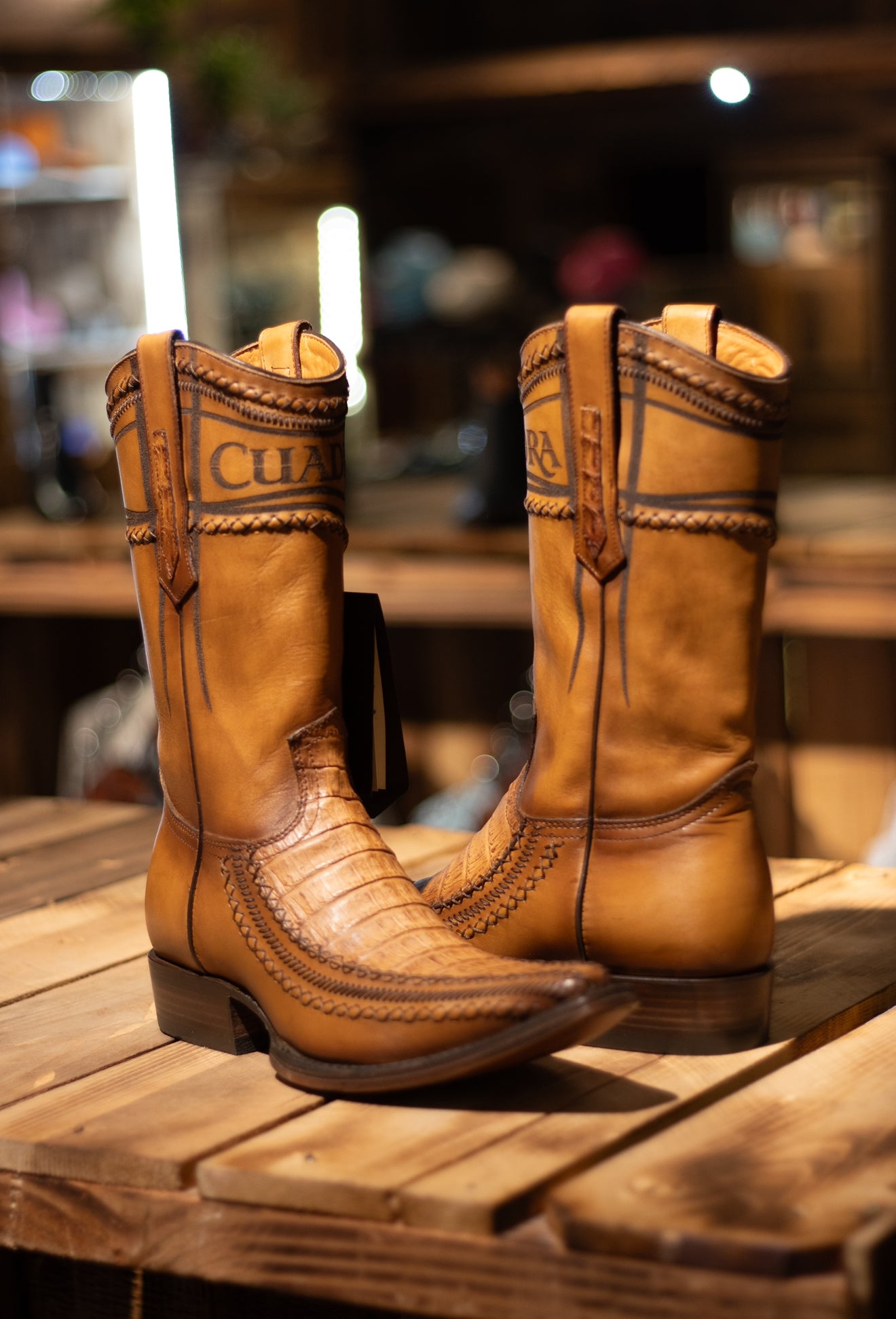 Cuadra - Caiman Belly Biza Arena Narrow Square Toe 1B1AFC