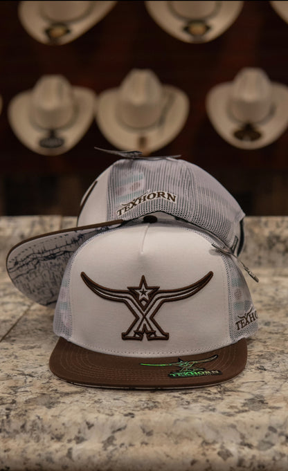 Tex Horn Snapback Cap Brown Map