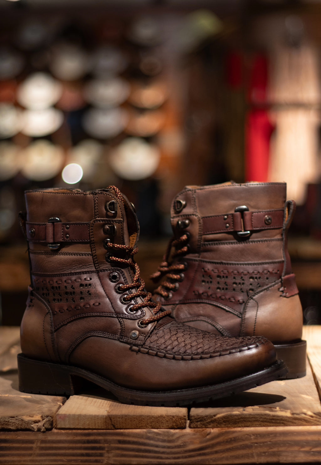 Cuadra - Pez Coffee Lace Up Round Toe 4D07MH