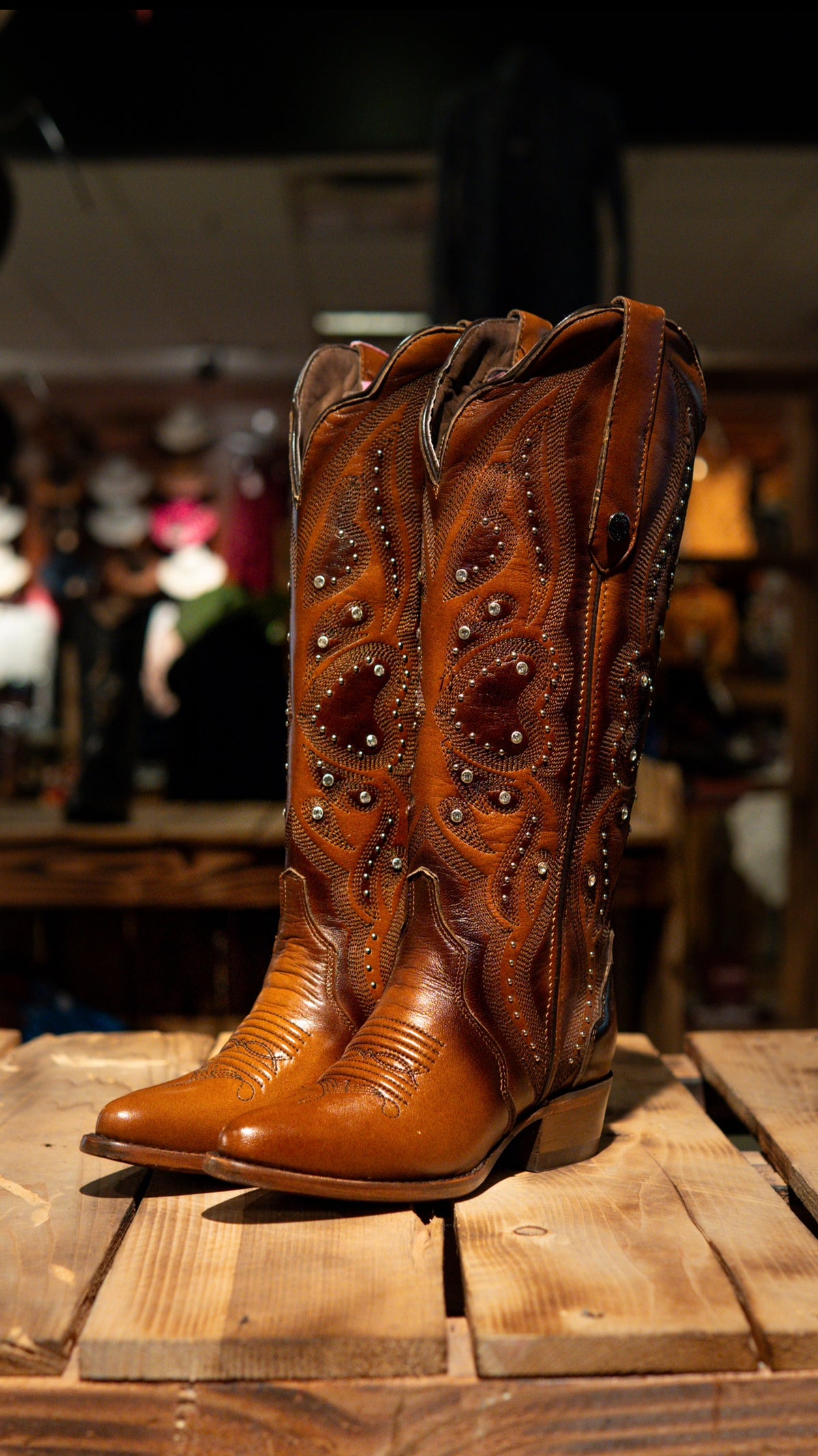 Arhiri Ladies Mestizo Ranch Cognac Snip Toe Boots