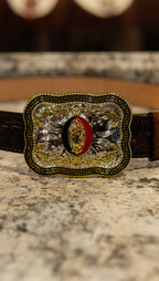 Virgin Mary Doble Rounded Square Western Buckle