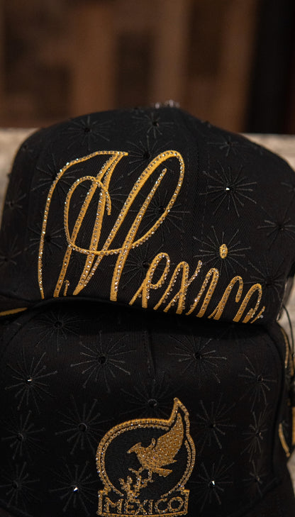 Bigg Boss Snapback Cap Viva México Gold Black