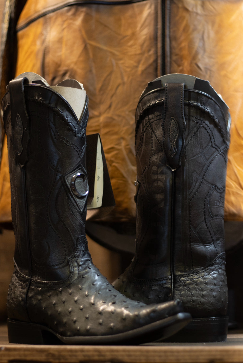 Cuadra - Avestruz Flame Gris Snip Toe 3Z1OA1