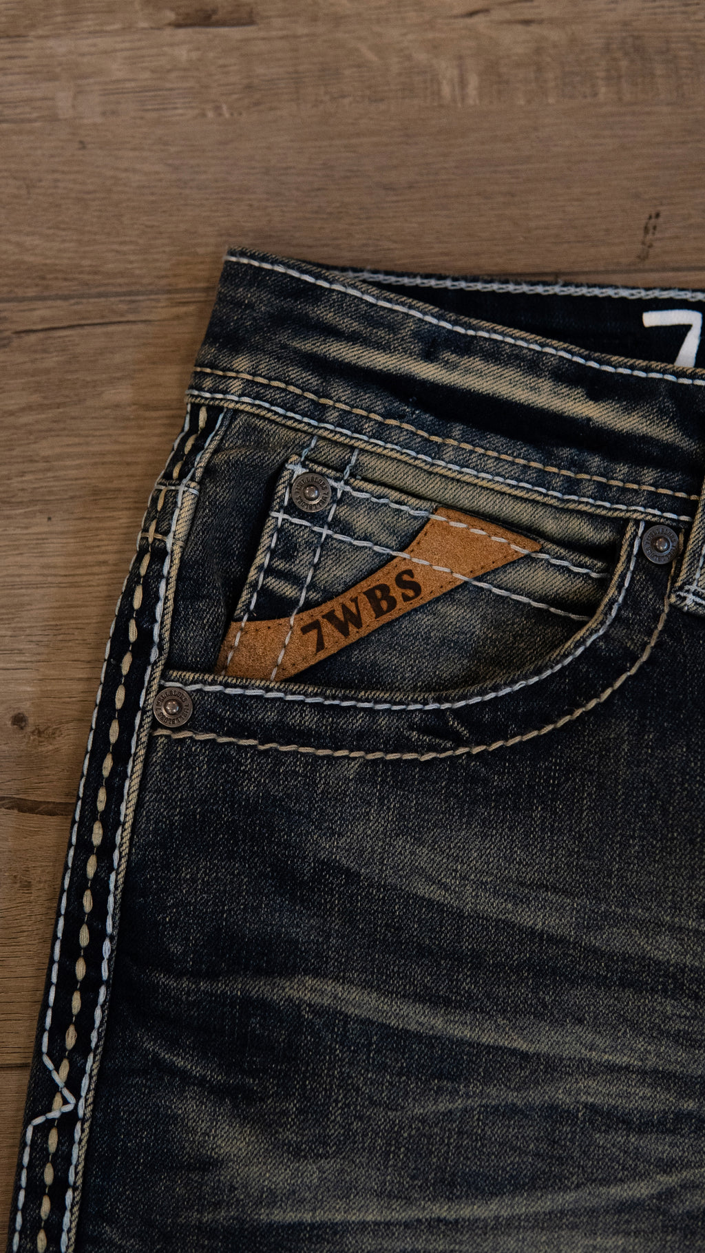 Men's Slim Straight Static Blue Jeans 7WBS