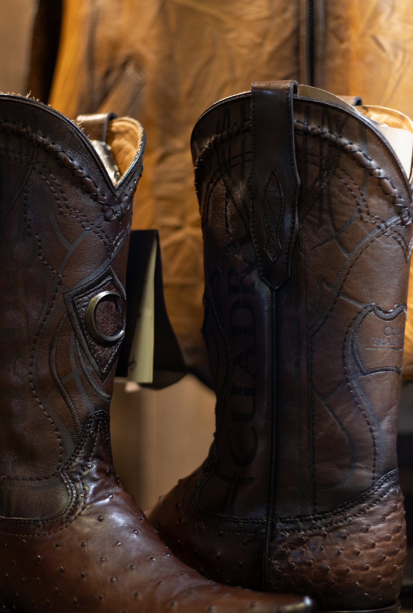 Cuadra - Avestruz Flame Cafe Snip Toe B21OA1