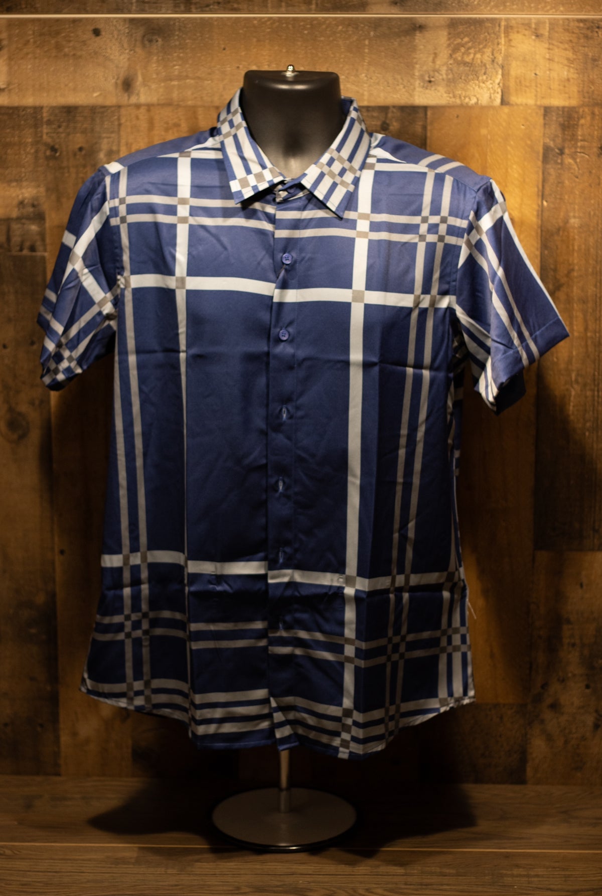Men’s Moderno Short Sleeve Button Up “Navy Stripe”