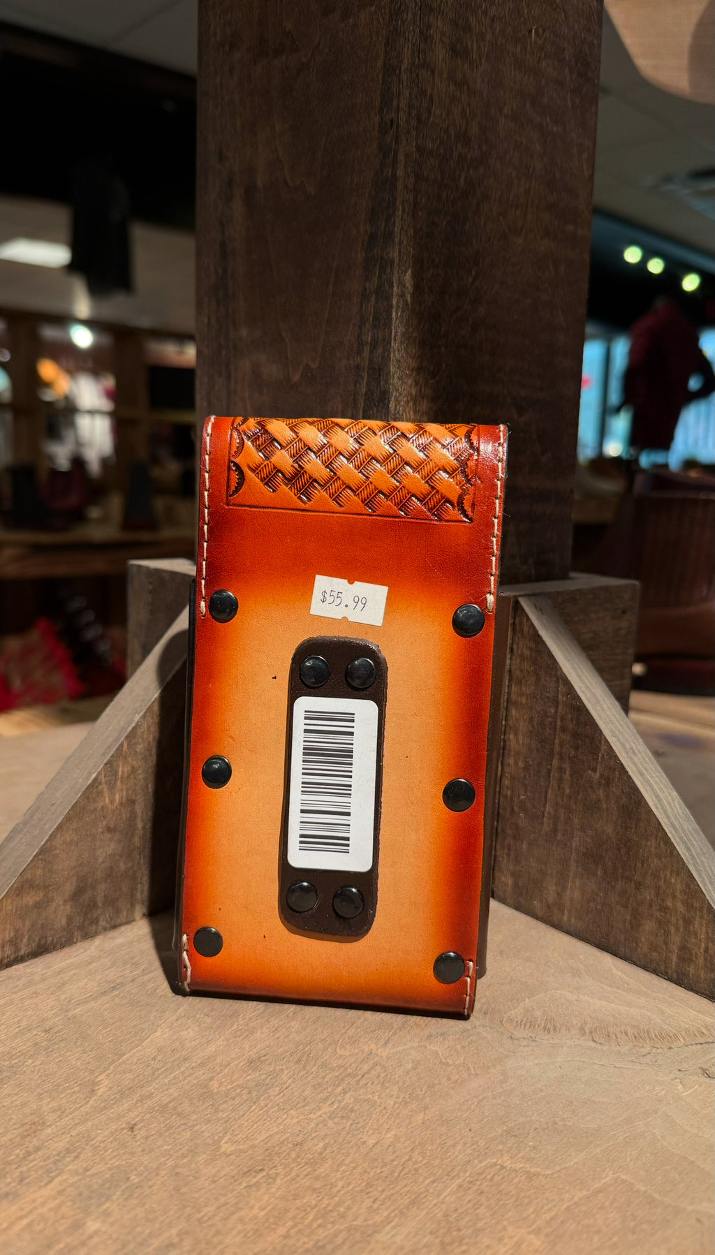 Cognac Horse Head Phone Holder