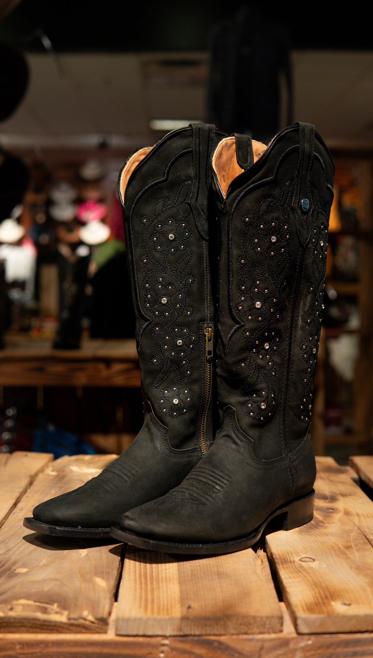 Athiri Ladies Tokio Black Square Toe Boots