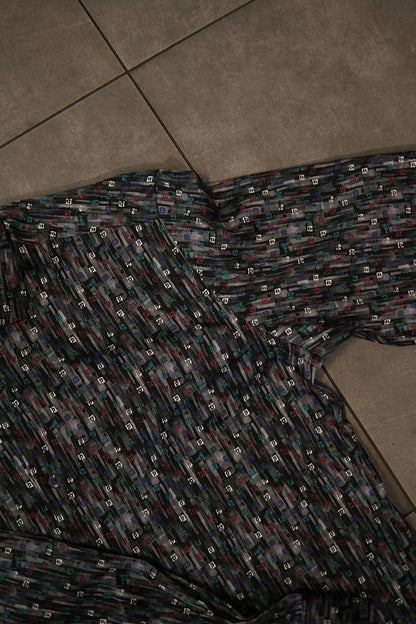 Men’s Printed Long Sleeve Button Up - Charcoals Paint