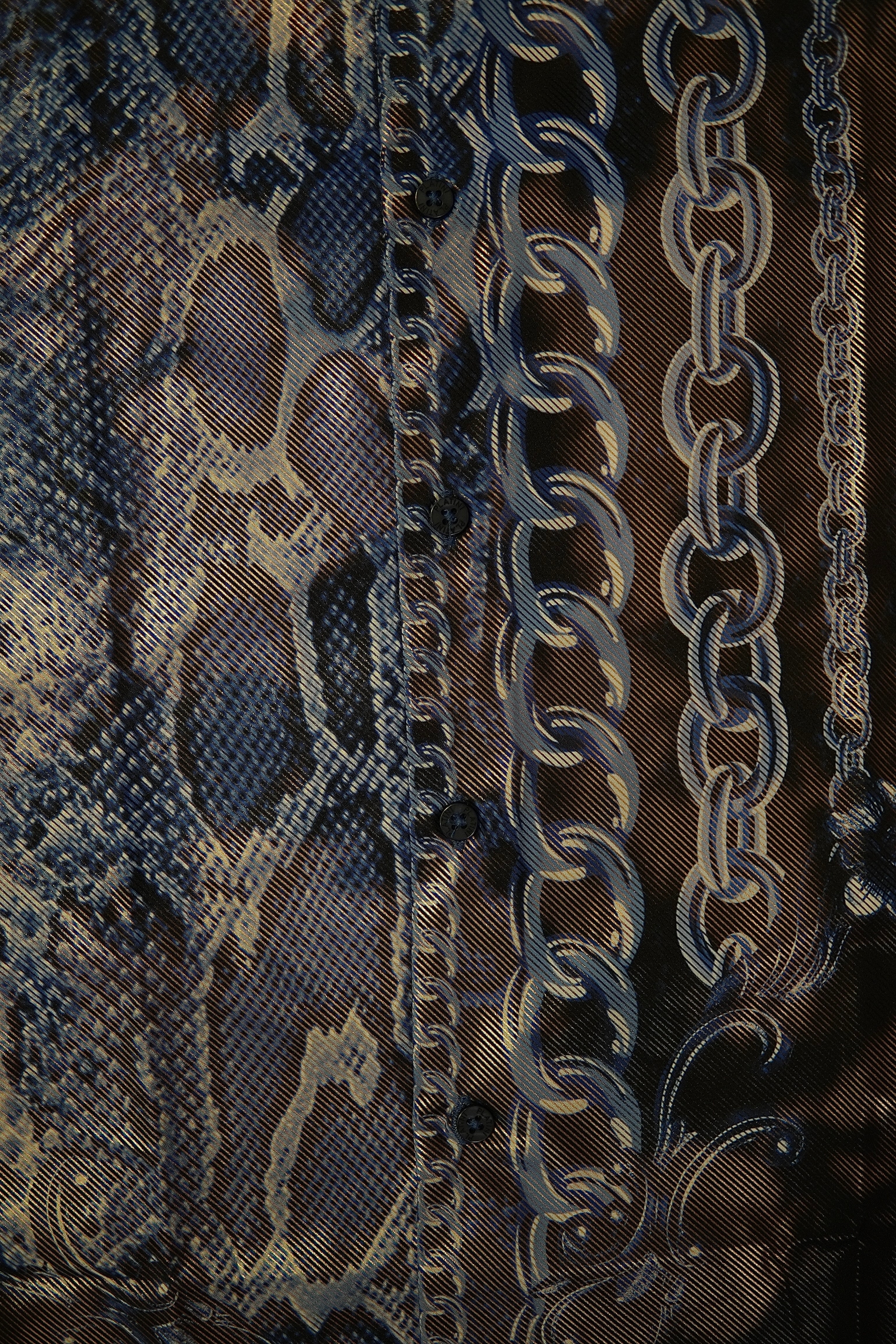 Men’s Printed Short Sleeve Button Up - Electric Storm